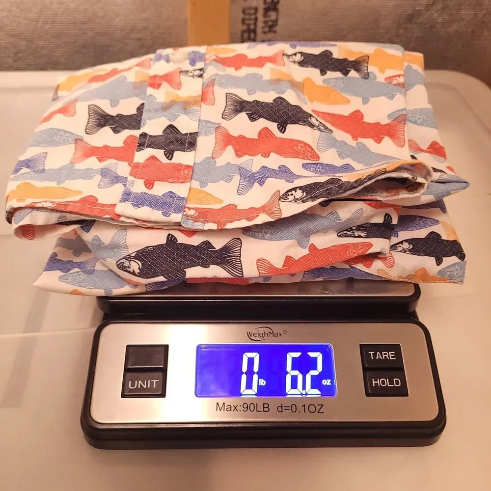 J Crew Shirt Mens Medium Trout Print Colorful Short Sleeve Flex Washed Slim Fit